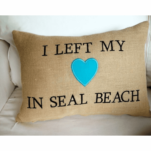 I left my heart in Seal Beach Pillow