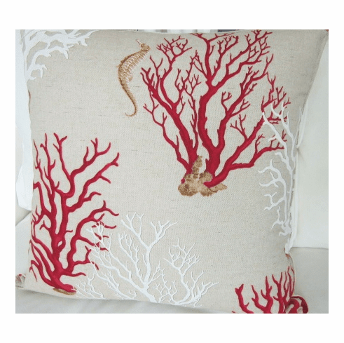 Mediterranean Red Coral Pillow