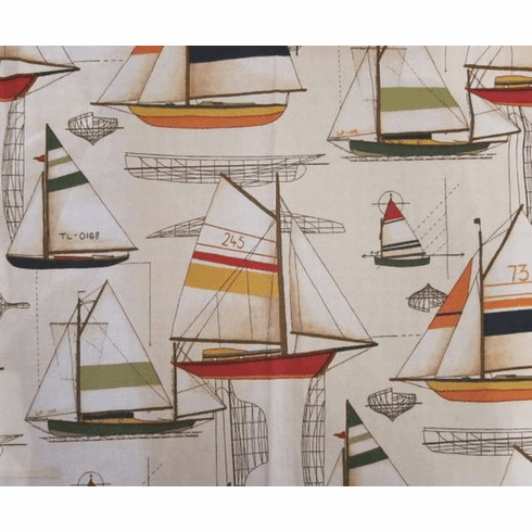 Nautical Sailboat Shower Curtain White Sails
