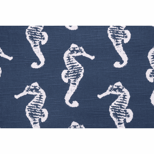Navy Blue Seahorse Shower Curtain 
