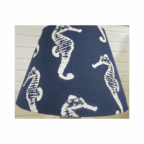 Navy Seahorse Lampshade 