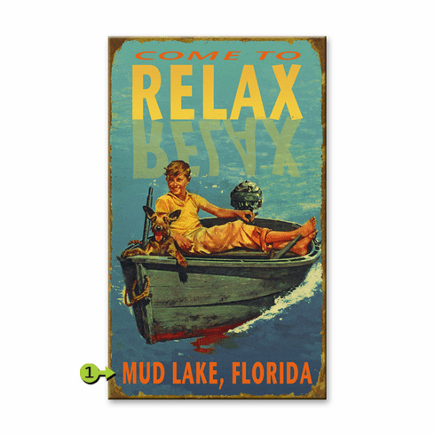 Personalized Lake Sign A boy and his Dog