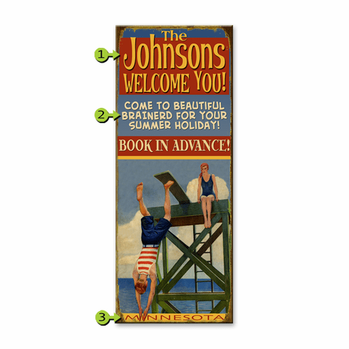 Personalized Wood Sign Dive