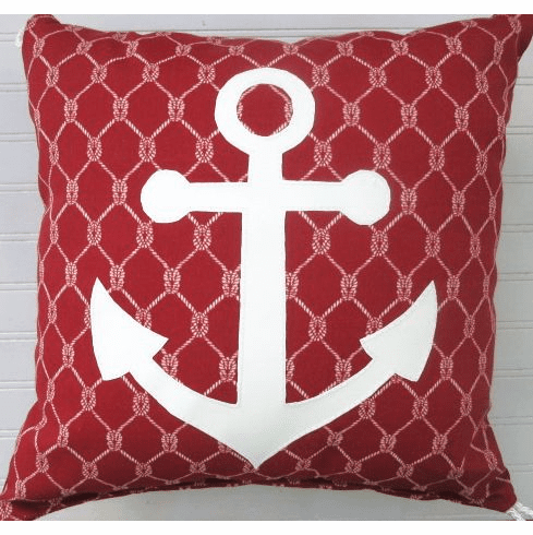 Red Knot Anchor Pillow Indoor Outdoor