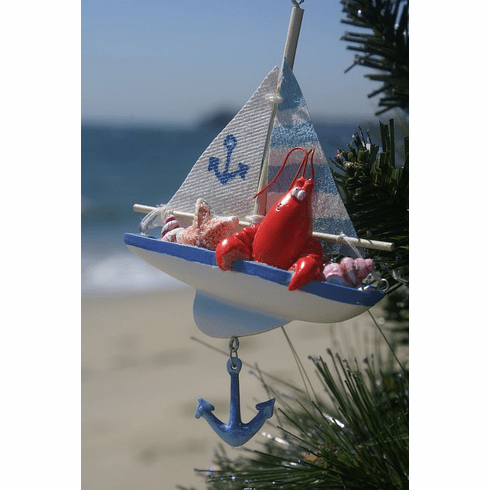 Sailboat Lobster Ornament