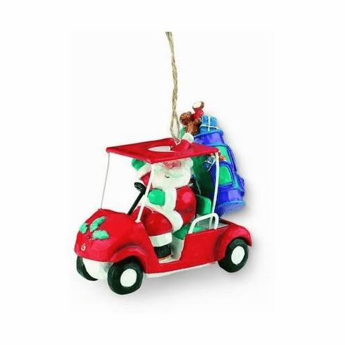 Santa in Golf Cart Holiday Ornament