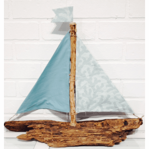 Seafoam Green Driftwood Sailboat
