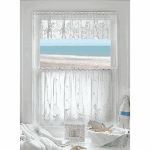 Seahorse lace  window treatment  Swag Pair 
