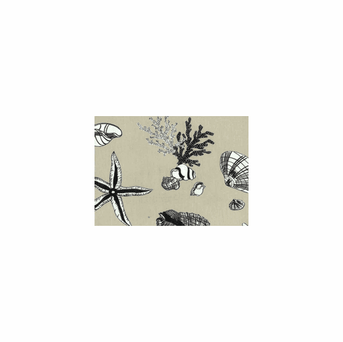 Seashell Shower Curtain Black Sea