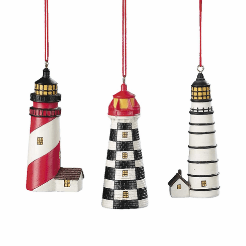 Set of 3 Lighthouse Ornaments