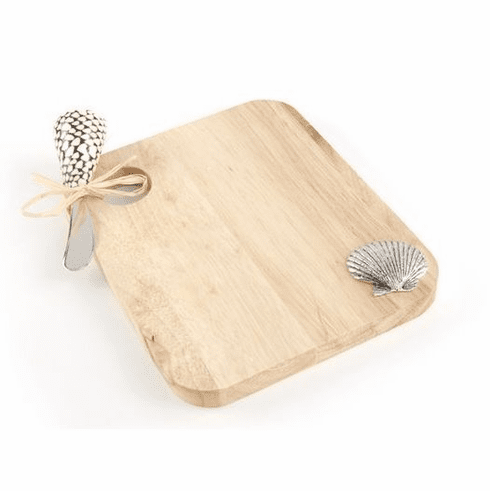 Shell Wood Cutting Board with Spreader