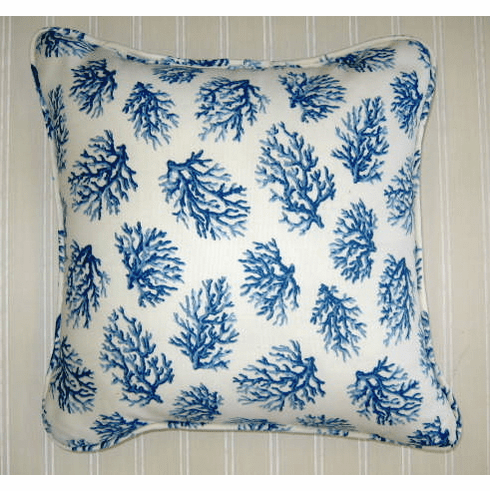 Sun and Shade Pillow  Blue Coral 