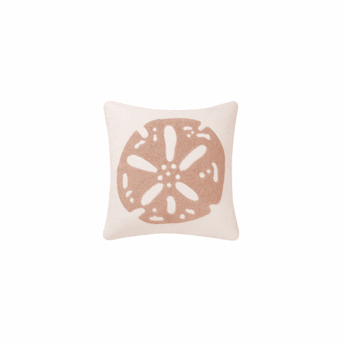 Tan and White Stitch Sand Dollar Pillow