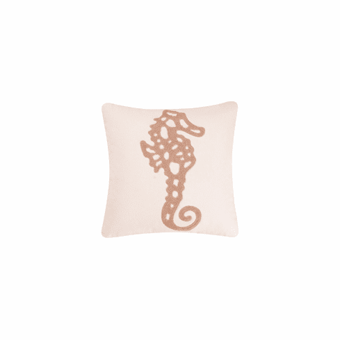 Tan Stitch Seahorse Pillow