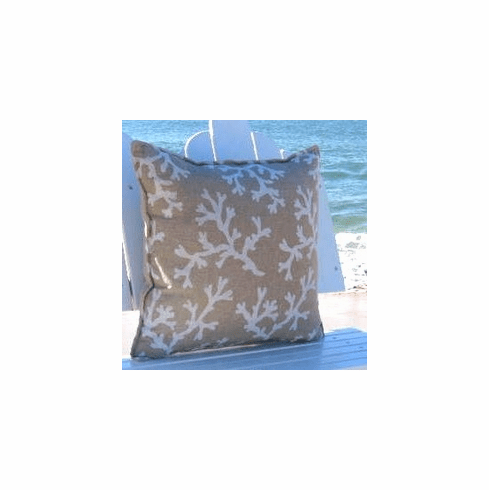 Tan White Sands Coral Pillow