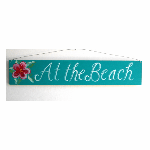 Teal At The Beach Sign