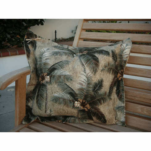 Tropical Palm Barkcloth Pillow