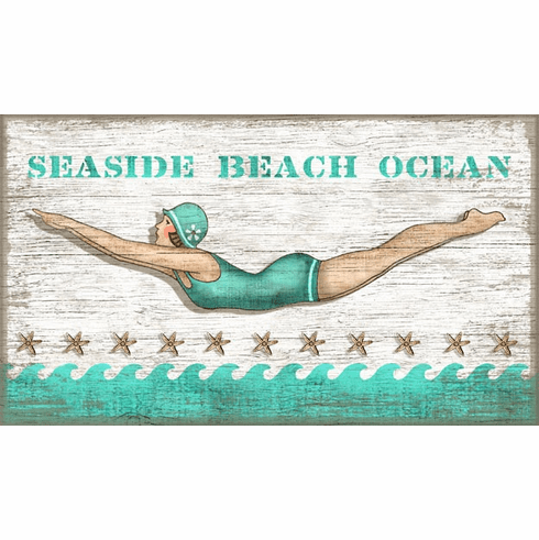 Vintage Seaside Dive Girl Sign