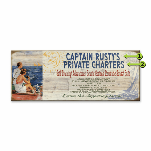Vintage style Nautical sign Captain Dave