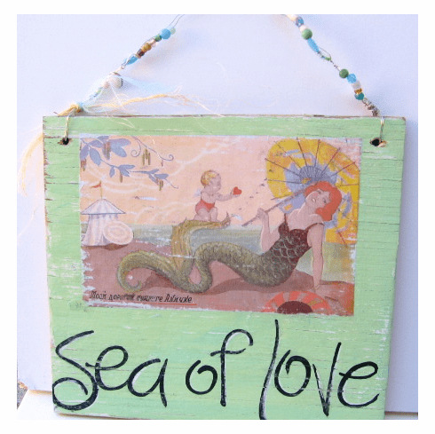 Vintage Style Sea of Love Mermaid sign