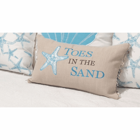 Waterside Oblong Pillow with Shell Trim