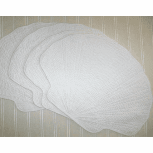 White Clamshell Placemats - Set of 4