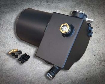 ALUMINUM COOLANT SURGE TANK, BLACK SATIN POWDER COAT