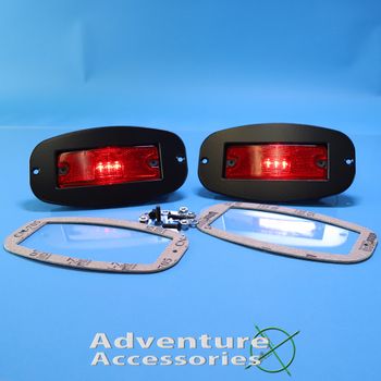 LED REAR MARKER LIGHT KIT WITH BILLET ALUMINUM BEZELS ('92-'01 H1 OR HMMWV)  6012298-AA-KIT