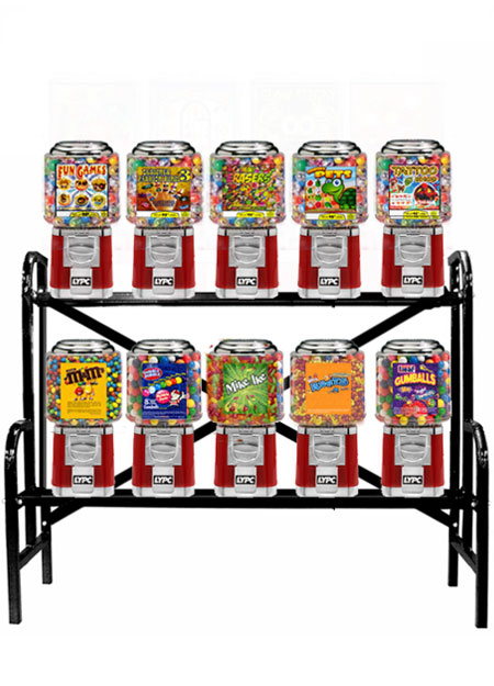 Gumball Rakes 10 Classic Gumball Candy Rack