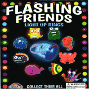 Flashing Friends Light Up Rings 2" Toy Capsules 250pcs