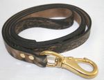 Genuine Leather Mossy Oak Camouflage Dog Leash
