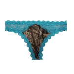 Mossy Oak Camo Lace Thong, Aqua