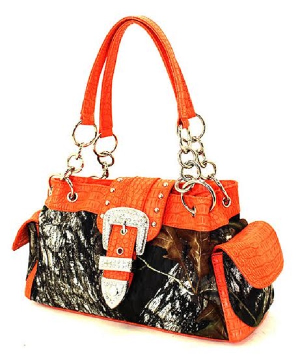 Mossy Oak Orange Camo Handbag Purse display picture 1