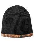Mossy Oak Camo Reversible Beanie - Black Ribbed