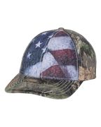 Mossy Oak Camo Sublimated Flag Cap Hat