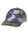 Mossy Oak Camo Sublimated Flag Cap Hat