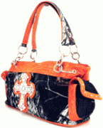 Mossy Oak Camouflage & Orange Cross Purse