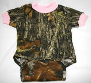 Mossy Oak Camouflage & Pink Baby Onesie