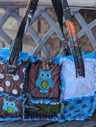 Camouflage & Blue Owl Rag Bag Purse