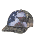 Mossy Oak Camo Sublimated Flag Cap Hat