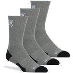 Browning Buckmark Gray Men's Socks - 3 Pack