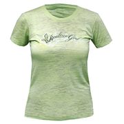 Realtree Girl Script Burnout Super Lite Fitted Tee-Green