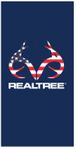 Realtree Logo Flag Beach Beach Towel - Navy