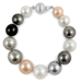 10-13mm Multicolor Tahitian and Freshwater Pearl Bracelet AA+ Quality with a Stylish Sterling Silver Clasp, 7"