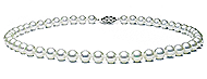 6.5-7mm Hanadama White Japanese Cultured Akoya Saltwater Pearl Necklace with a 14k Gold Clasp