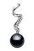 8.5-9mm AAA Japanese Black Akoya Pearl Pendant 14k White Gold & Diamond