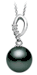 AAA Quality Tahitian Pearl Pendant 14k White Gold & Diamonds