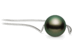 8-8.5mm AAA Quality Japanese Black Akoya Pearl Solitaire Necklace with a Sterling Silver Chain