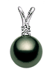 8-9mm AAA Quality Tahitian Pearl Pendant 14k White Gold & Diamond