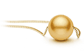 12-12.5mm Golden South Sea Cultured Pearl Solitaire Necklace AAA Quality with 14k Yellow Gold Box Chain